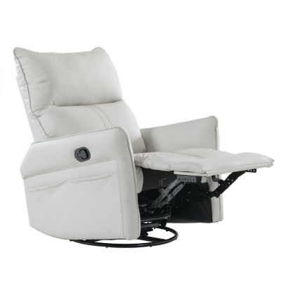 Gray Swivel Recliner Chair with Side Pocket