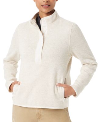 Women's Mixed-Media Mock-Neck Sweatshirt