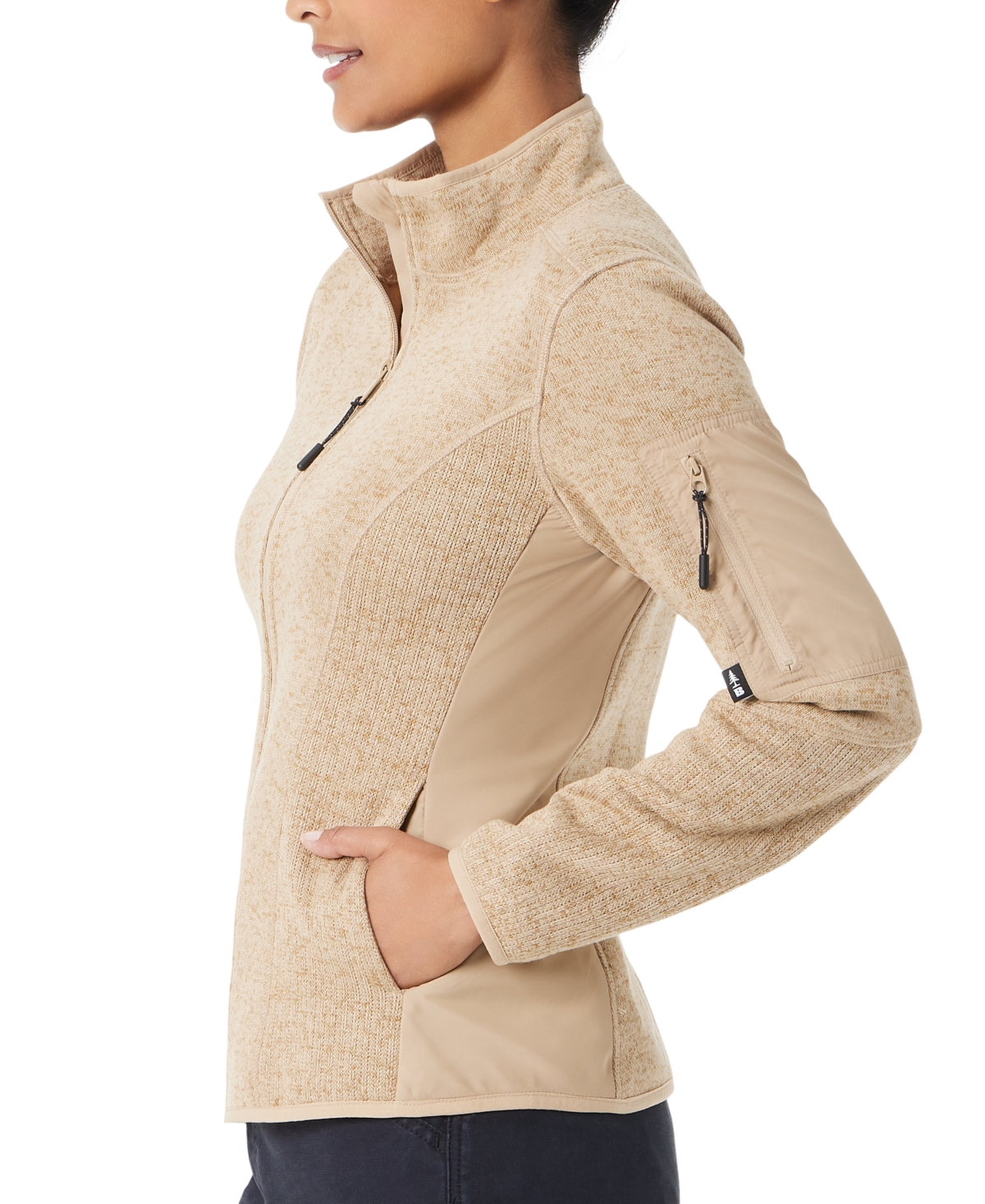 Bass Outdoor Women's Marled Mock-Neck Mixed-Media Sweatshirt
