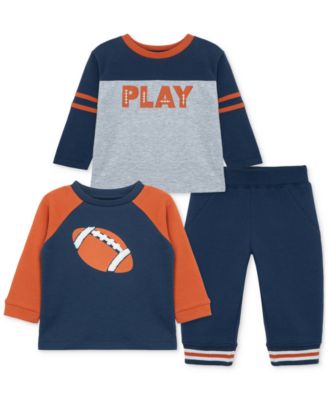 Little Me - Baby Boys 3-Pc. Football Two Tops & One Pants Set