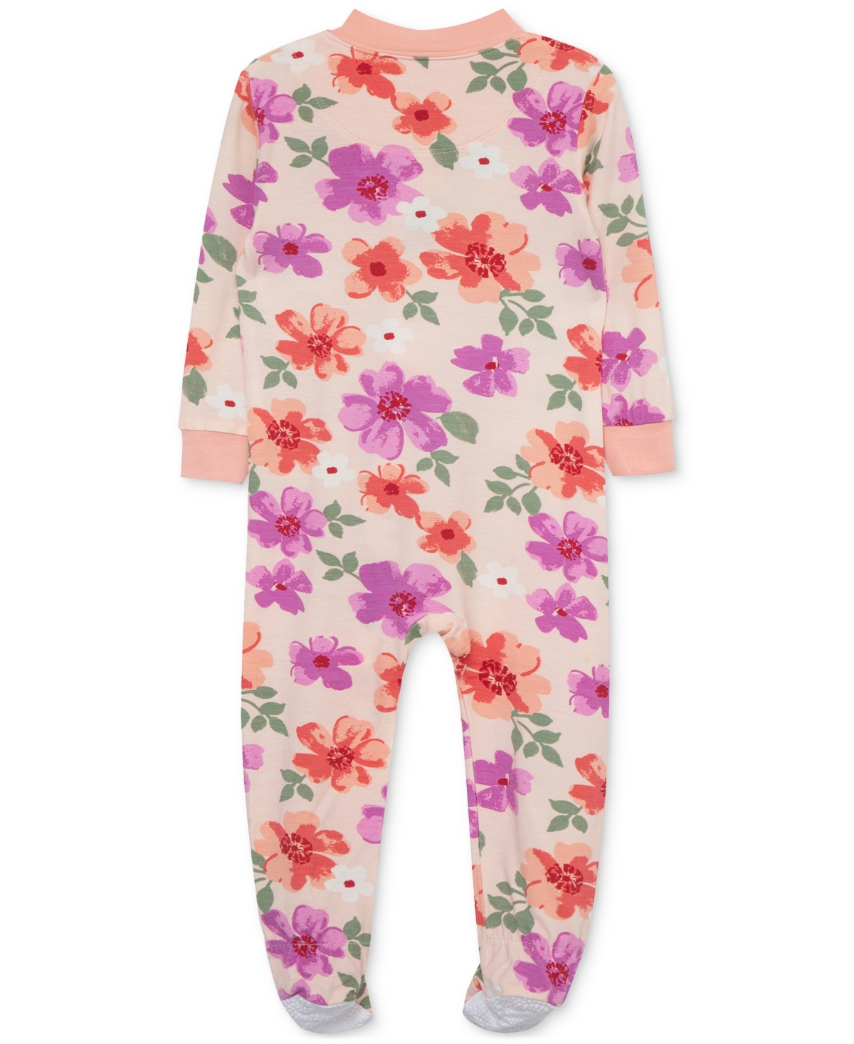 Little Me Baby Girls Floral-Print Zip-Front Footed Pajamas