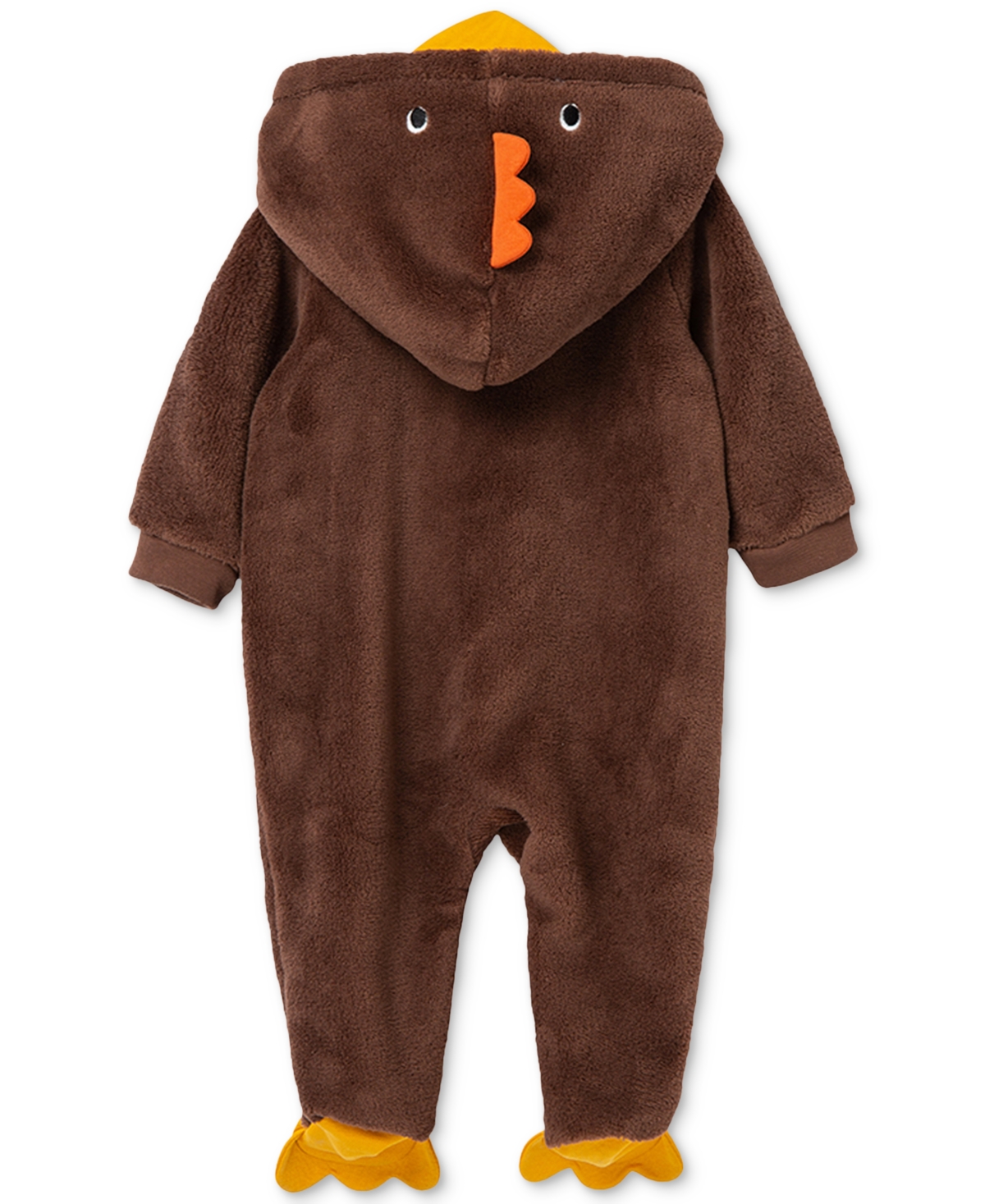 Little Me Baby Turkey Minky Fleece Footed Coverall In Brown