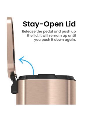 13.2 Gallon SoftStep Stainless Steel Step Trash Can with AbsorbX Odor Filter and Removable Inner Bucket