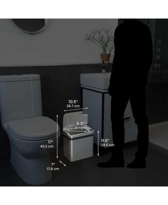 Stainless Steel Kitchen and Bathroom Sensor Trash Cans with Odor Filter 13 Gallon and 2.5 Gallon Silver Set of 2