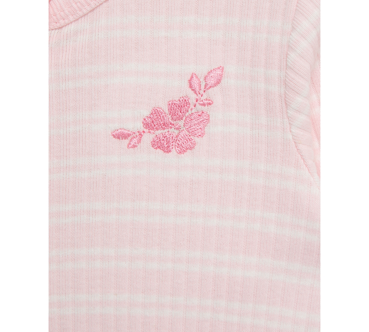 Little Me Baby Girls Petals Cotton Footed Coveralls, 2 Piece Set