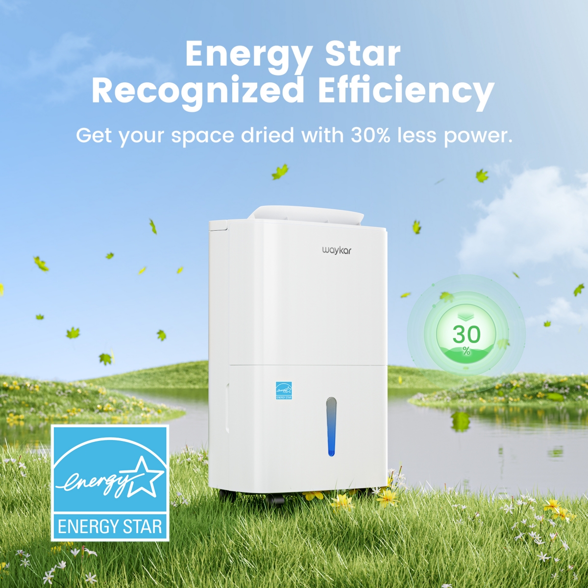 Waykar 120 Pint Energy Star Dehumidifier for Large Rooms & Basements,6000 Sq.Ft