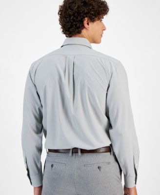 Клубная комната Club Room Мужская рубашка в тонкую полоску Traveler обычного покроя созданная для Macys 5790₽