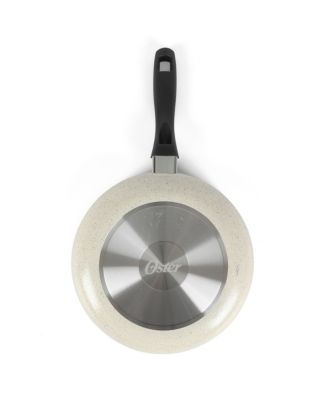 Clairorne 7 Piece Aluminum Premium Nonstick Pots and Pans Cookware Set W/ Induction & Bakelte Stay Cool Handle - White W/ Speckle