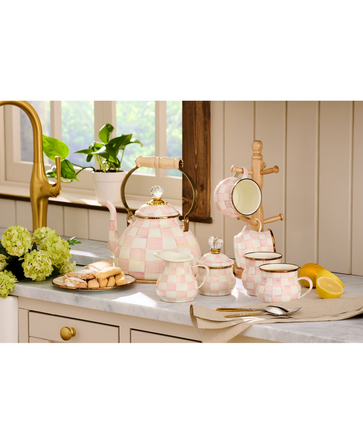Mackenzie-childs Rosy Check Enamel Creamer In No Color