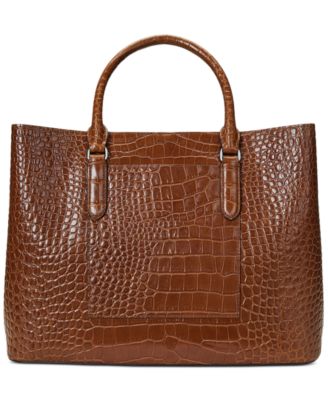 Marcy Large Embossed Leather Satchel Bag