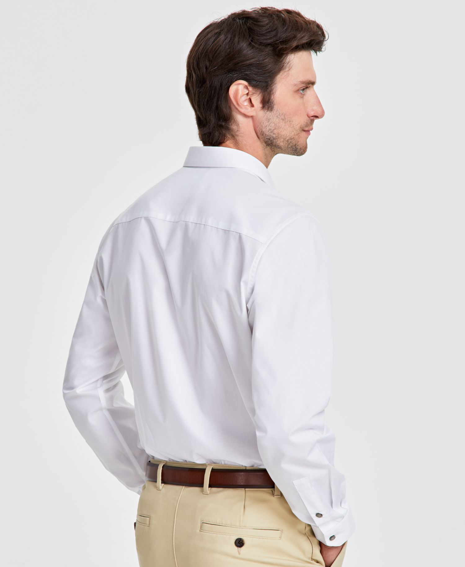 Men's Slim-Fit Solid Dress Shirt