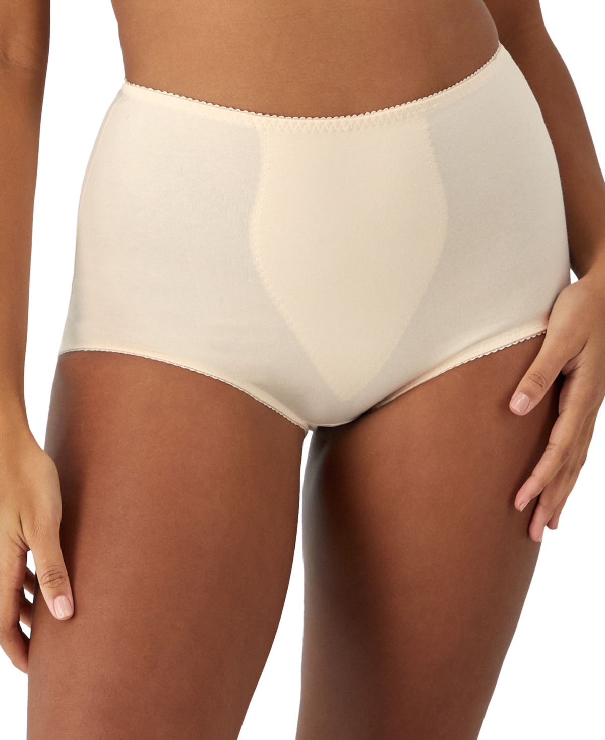 Bali Women's Light Tummy-control Cotton 2-pack Brief Underwear X037 In Porcelain,porcelain