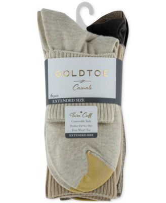 Gold Toe Women's 6-Pack Casual Turn Cuff Socks - Macy's