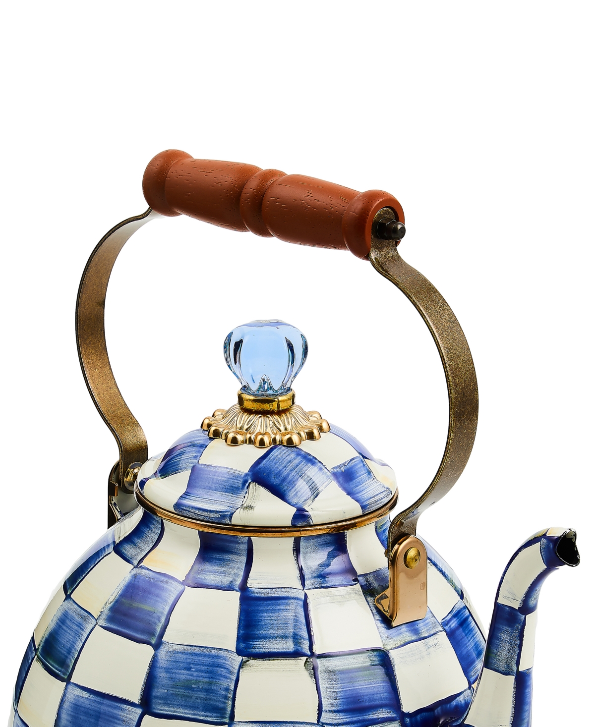 Mackenzie-childs Mackenzie Childs Royal Check Enameled Steel 3-quart Tea Kettle In No Color