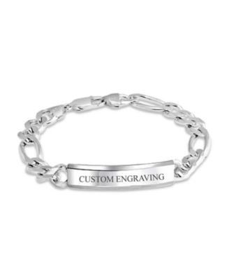 Men's Figaro Chain ID Bracelet in .925 Sterling Silver