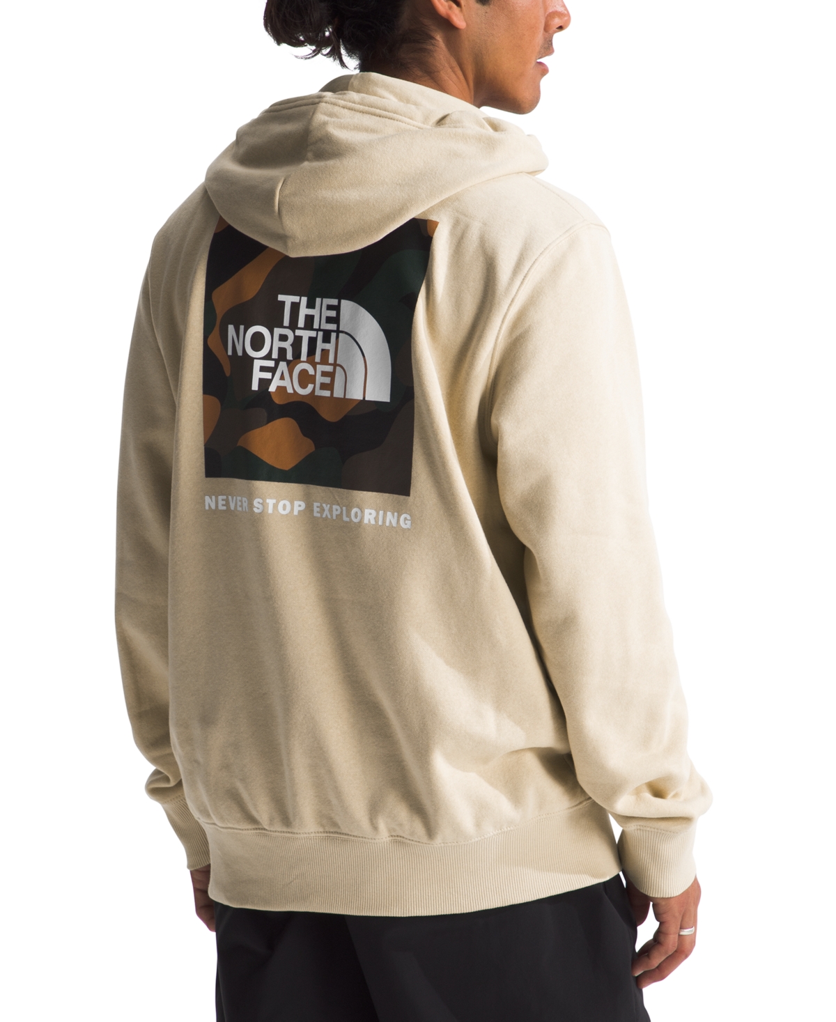 The North Face Men's Box Nse 'never Stop Exploring' Pullover Hoodie In Gravel,multi-color