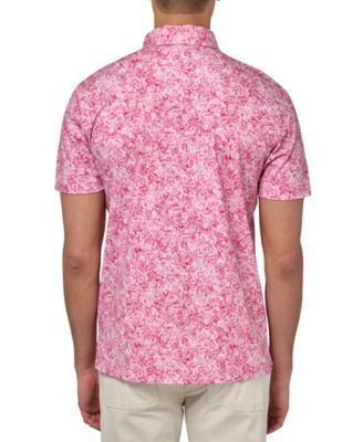 Brooklyn Brigade Мужская приталенная рубашка поло из мерсеризованного хлопка без морщин с абстрактным цветочным принтом Brooklyn Brigade 19790₽