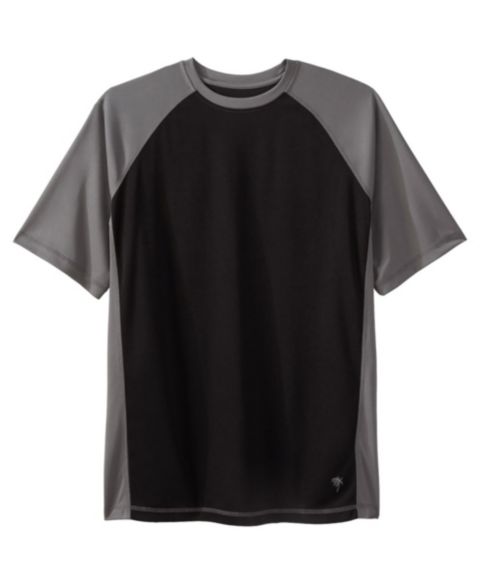 Мужская рубашка KingSize Big & Tall Raglan Short Sleeve Swim Shirt, цвет: Чёрный стальной
