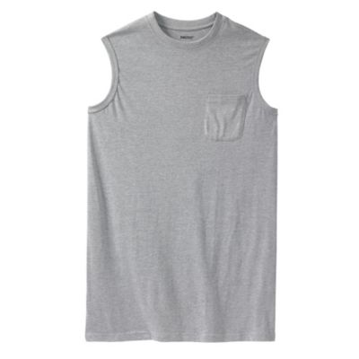 Big & Tall Shrink-Less Longer-Length Lightweight Muscle Pocket Tee