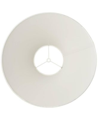 Set of 2 Empire Lamp Shades White Linen Chimney Large 6" Top x 17" Bottom x 10" High Spider Harp and Finial Fitting