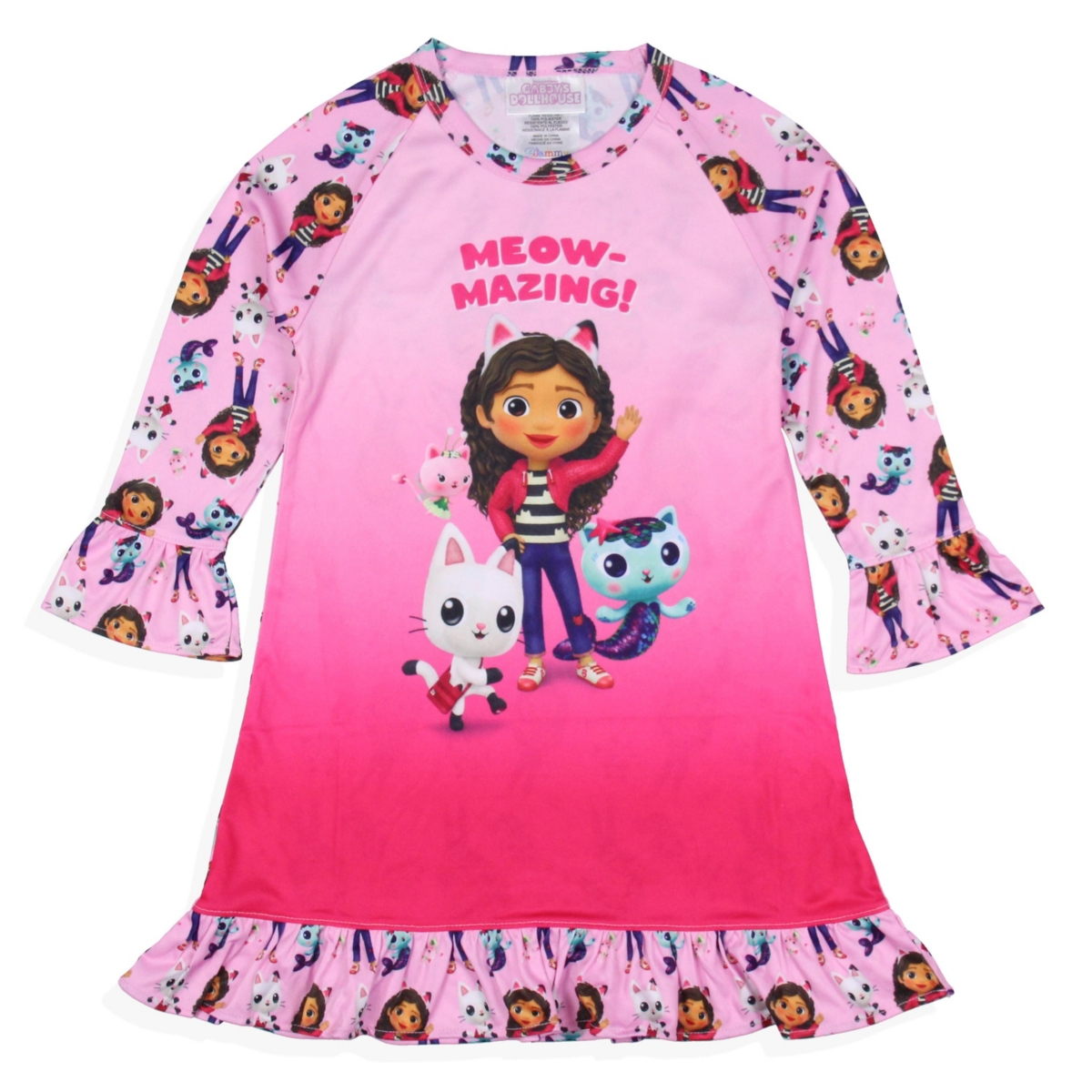 Gabby's Dollhouse Toddler Girls Meow-Mazing! Sleep Pajama Dress Nightgown