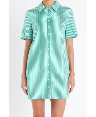 english factory green stripe dress English Factory