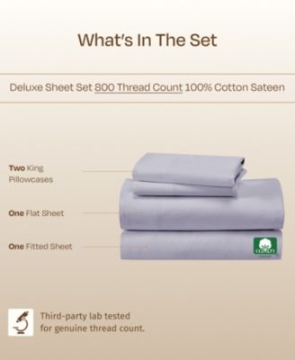 Luxury Bed Sheets Set - 800 Thread Count 100% Cotton Sheets, Deep Pocket, Soft, Cool & Breathable - California King