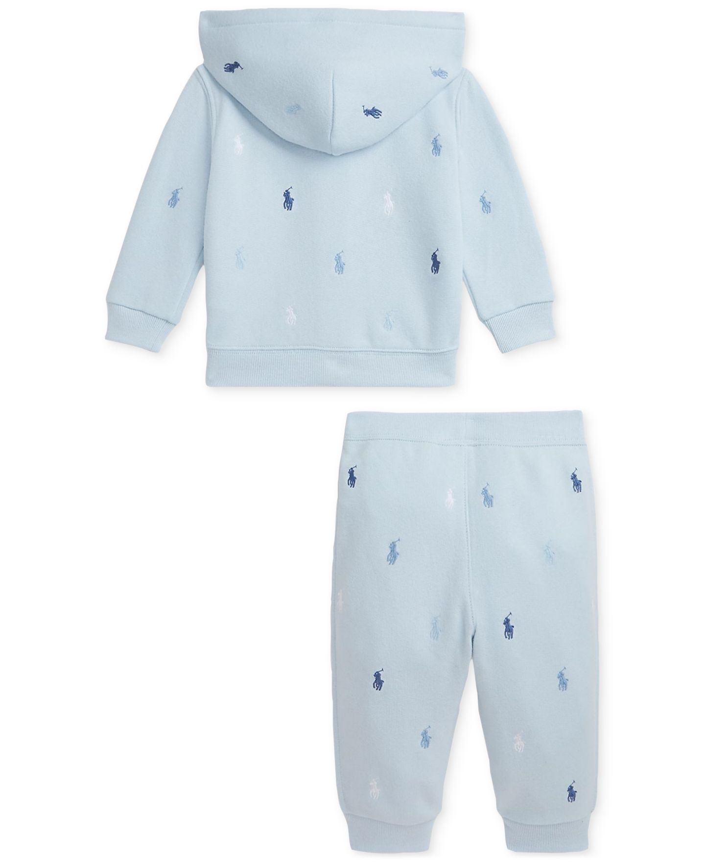 Детский комплект Polo Ralph Lauren: худи и брюки с вышивкой, цвет: Синий — фото 2