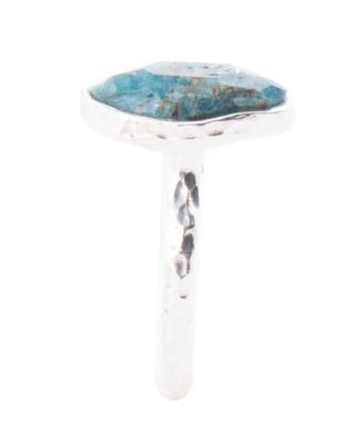 Luna Genuine Blue Apatite Sterling Silver Abstract Ring