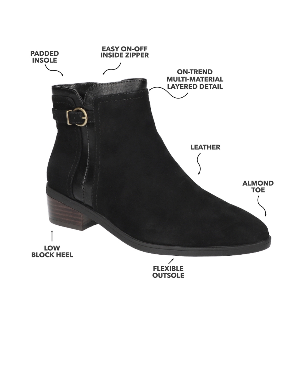 Bella Vita Beatrice Womens Block Heel Faux Suede Ankle Boots In Almond Kidsuede Leather