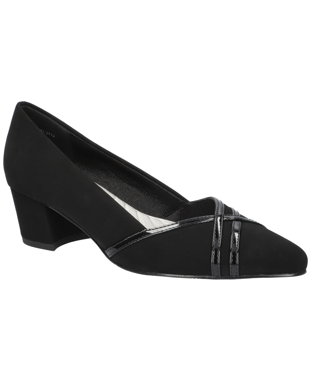 Shop Easy Street Women's Lotus Block Heel Pumps In Black Lamy