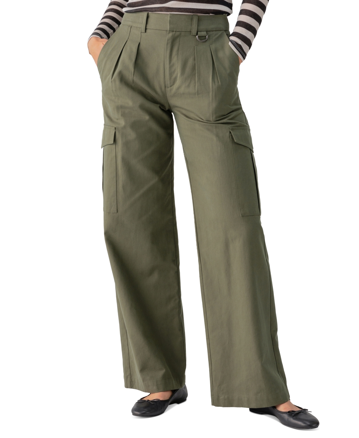 Sanctuary Women's Frankie Wide-Leg Pleated Cargo Pants