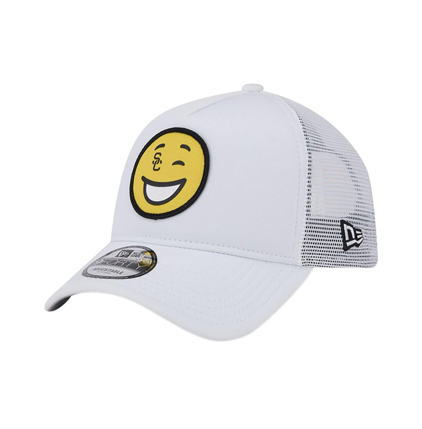 Мужская кепка New Era White USC Trojans Wink Foam Trucker Adjustable Hat — фото 1