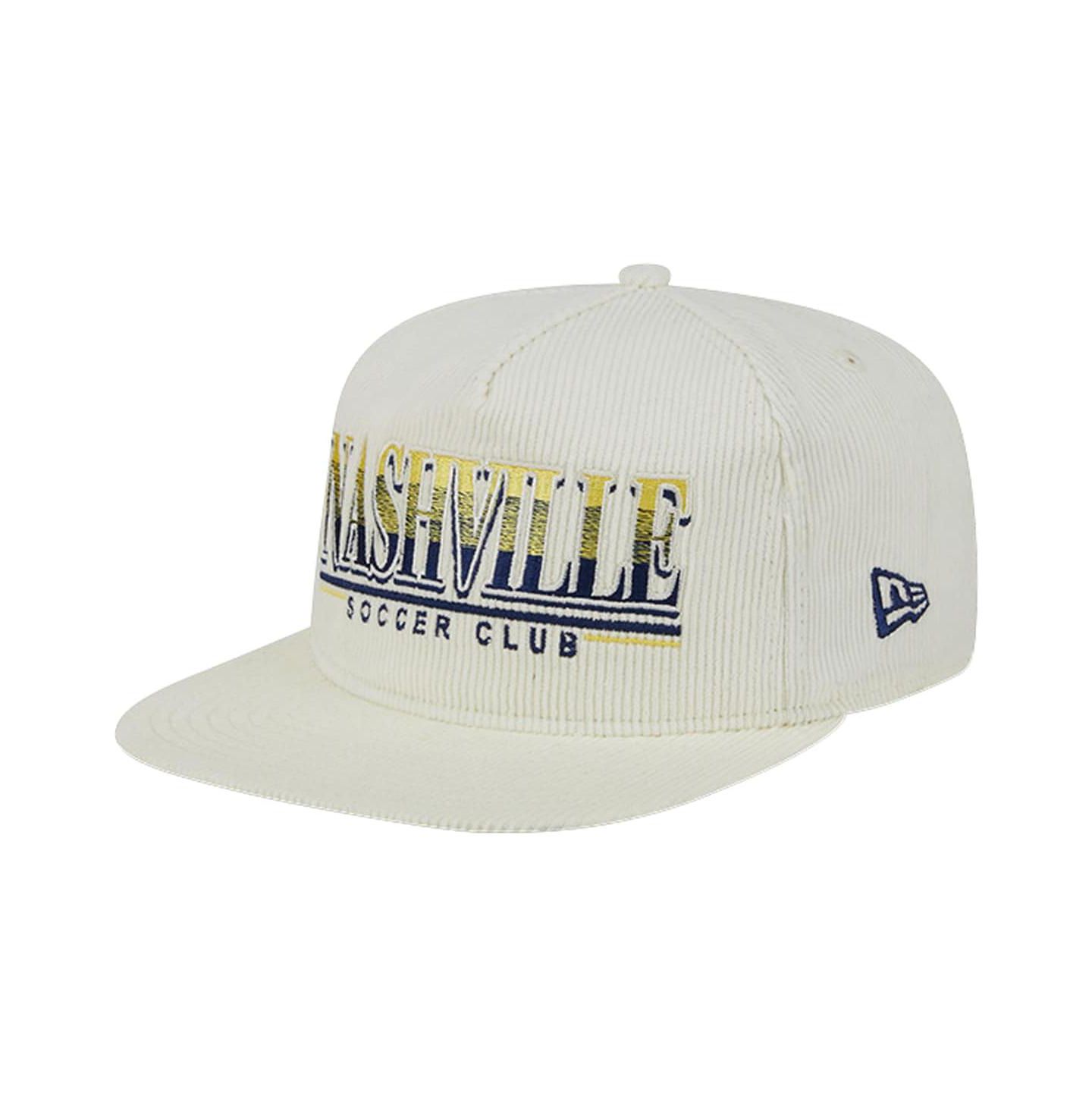 Мужская кепка New Era White Nashville SC Throwback Corduroy Golfer Adjustable Hat — фото 3