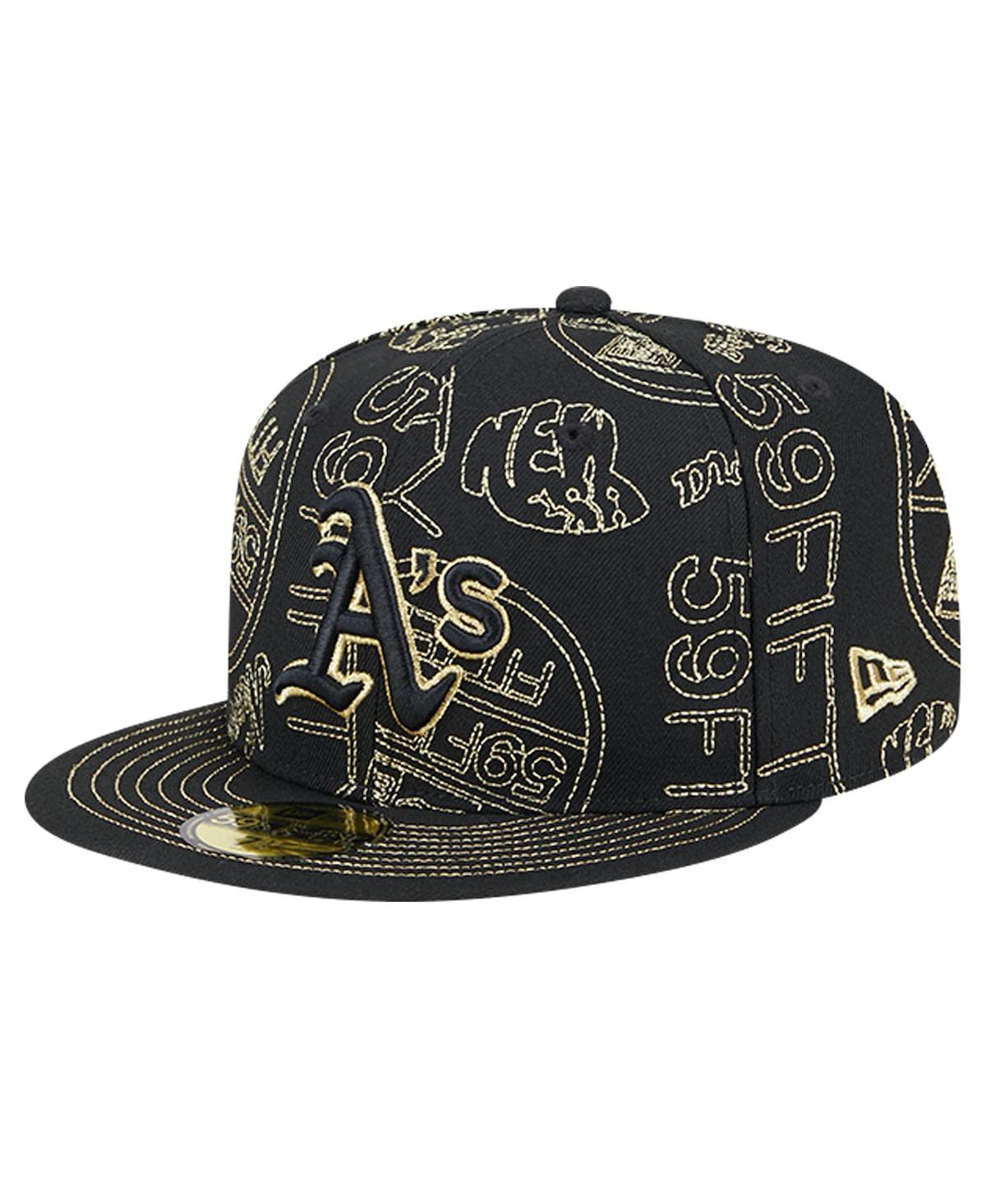 New Era Men's Black Oakland Athletics 59FIFTY Day Allover Fitted Hat - Black
