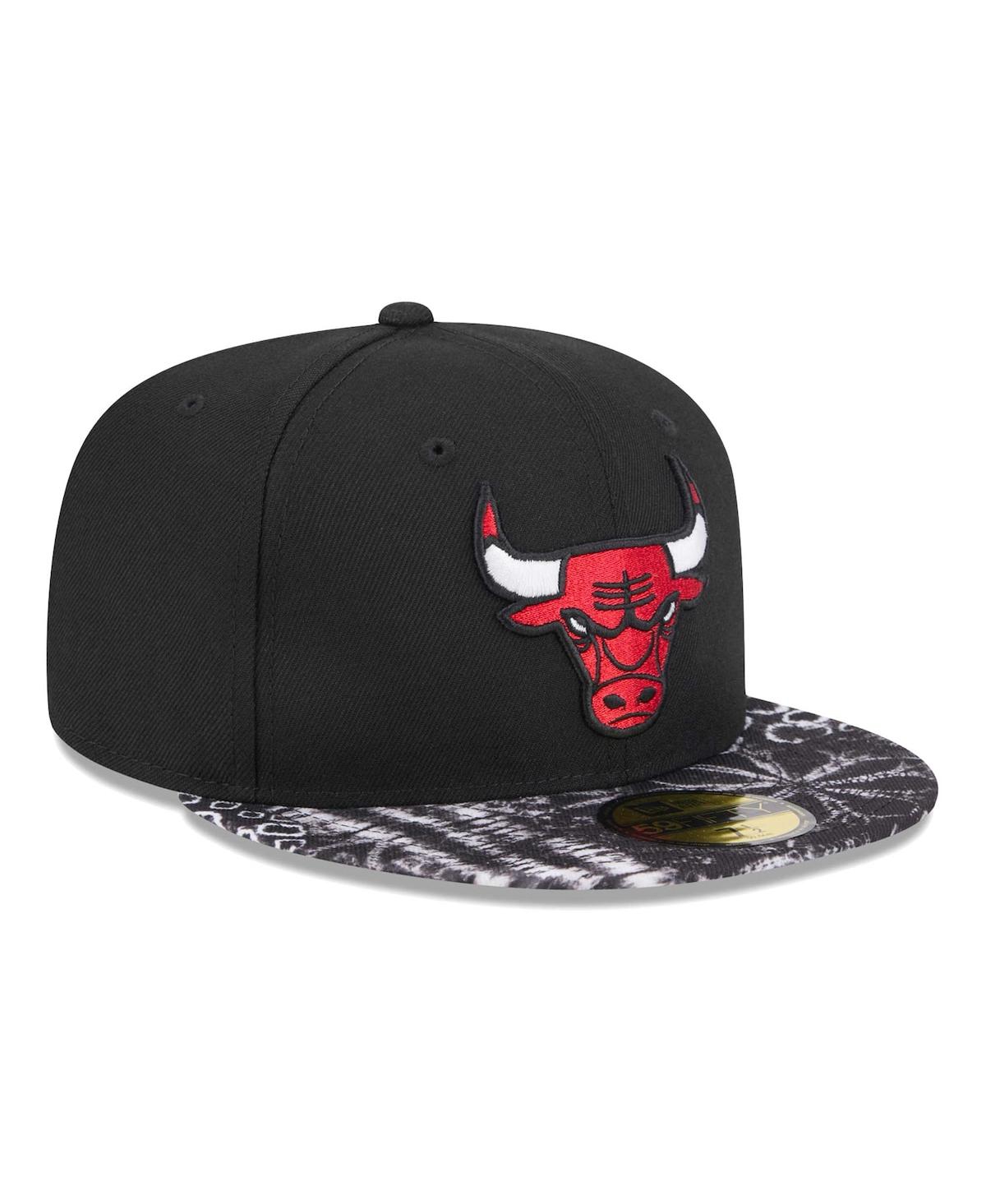 New Era Chicago Bulls Basic 2 Tone 59fifty Fitted Cap In Black