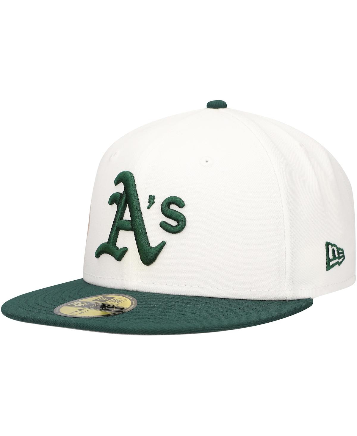 New Era Men'sGreen Oakland Athletics Major Sidepatch 59FIFTY Fitted Hat - White, Green