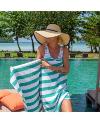 Cali Cabana Striped Soft Cotton 4 Pack Beach Towels, 30x60 in