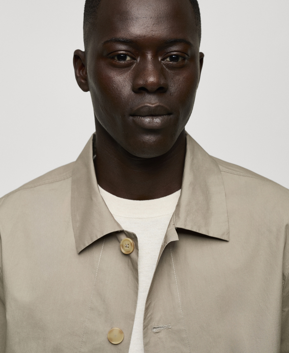 Mango Men's Fluid Cotton Overshirt In Khaki
