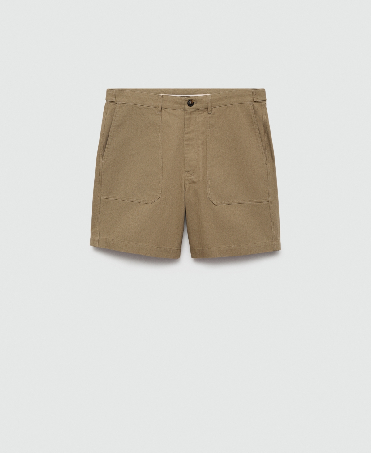 Mango Men's Herringbone Cotton Bermuda Shorts