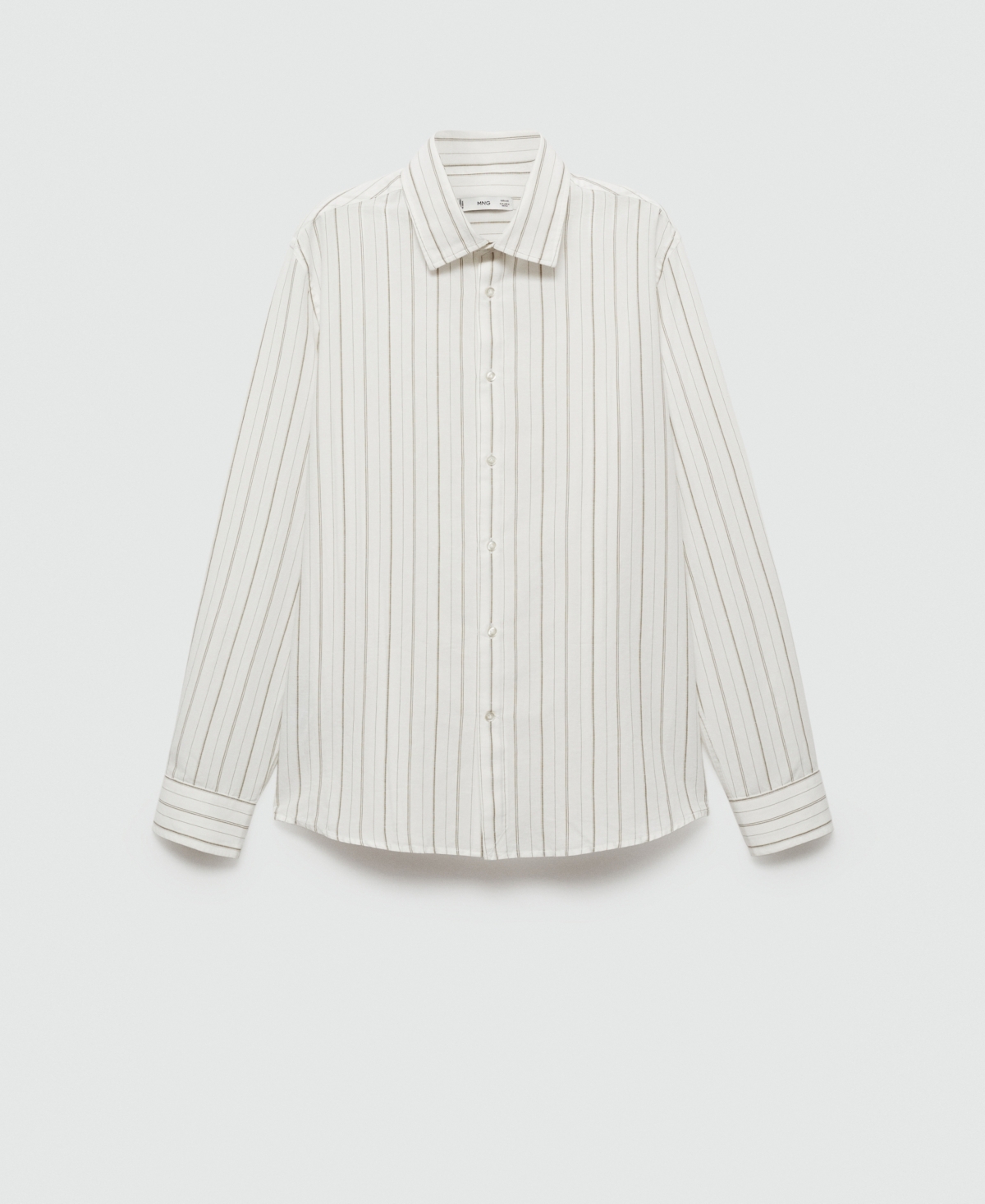 Mango Men's Regular-Fit Striped Cotton-Linen Shirt