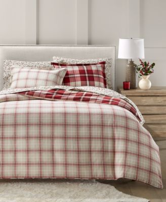 Crimson Plaid Flannel 3-Pc. Comforter Set, King, Macy's Exclusive