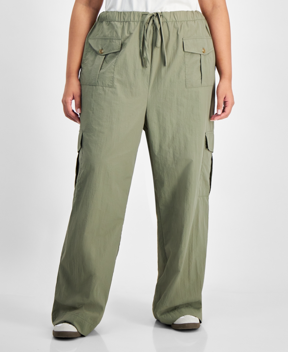 And Now This Trendy Plus Size Drawstring Cargo Pants, Created for Macy's