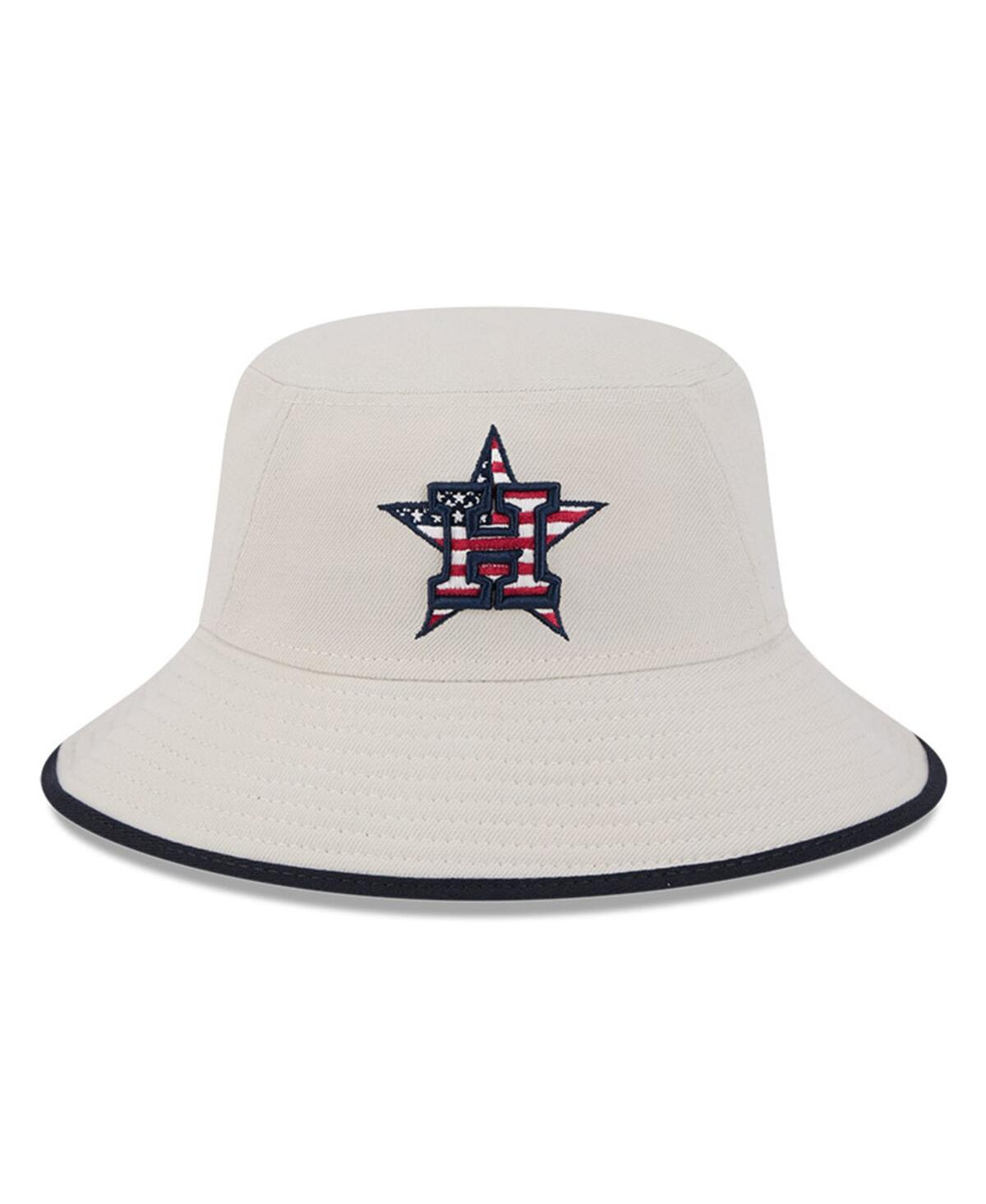 NEW ERA MEN'S KHAKI HOUSTON ASTROS 2024 FOURTH OF JULY BUCKET HAT 