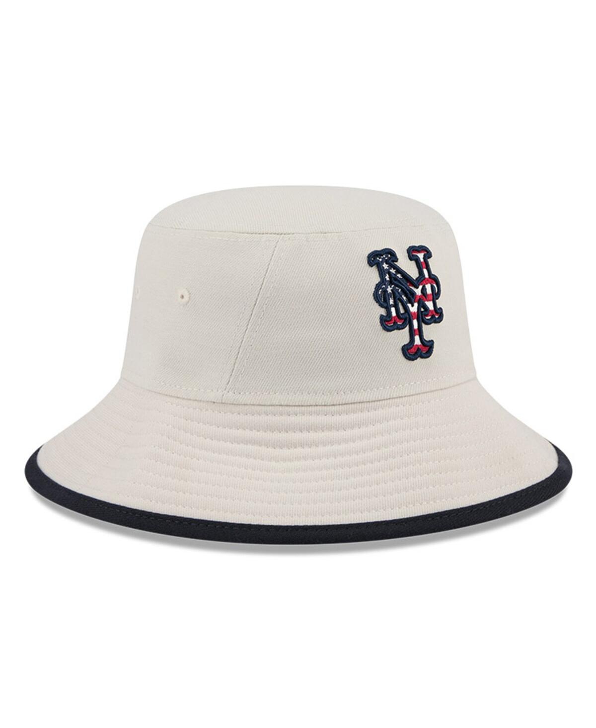 NEW ERA MEN'S KHAKI NEW YORK METS 2024 FOURTH OF JULY BUCKET HAT 