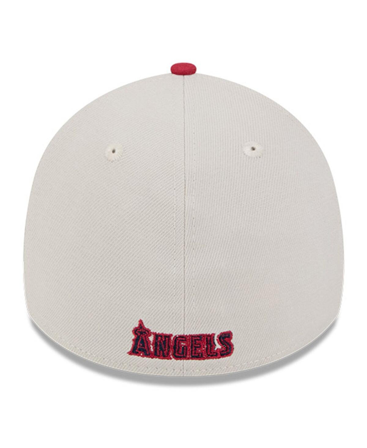 New Era Men's Red Los Angeles Angels 2024 Fourth Of July 39thirty Flex Hat In Khaki