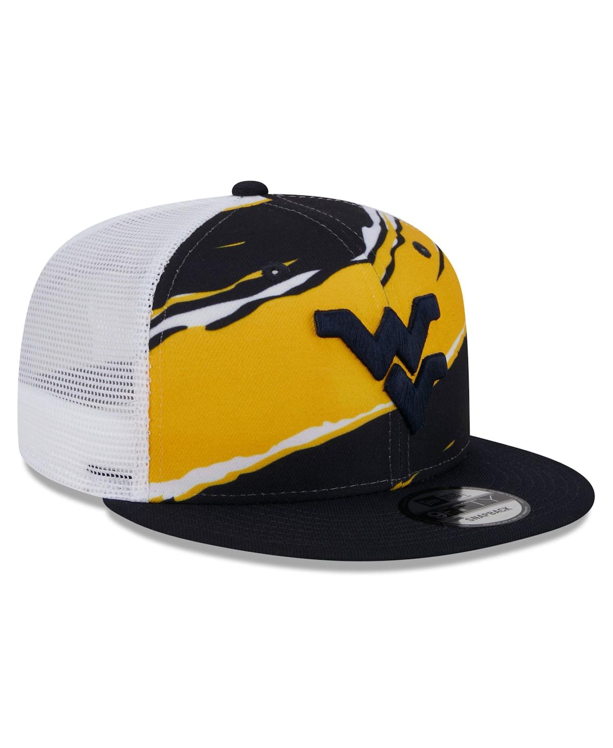 New Era Men's Navy West Virginia Mountaineers Tear Trucker 9fifty Snapback Hat In Navy
