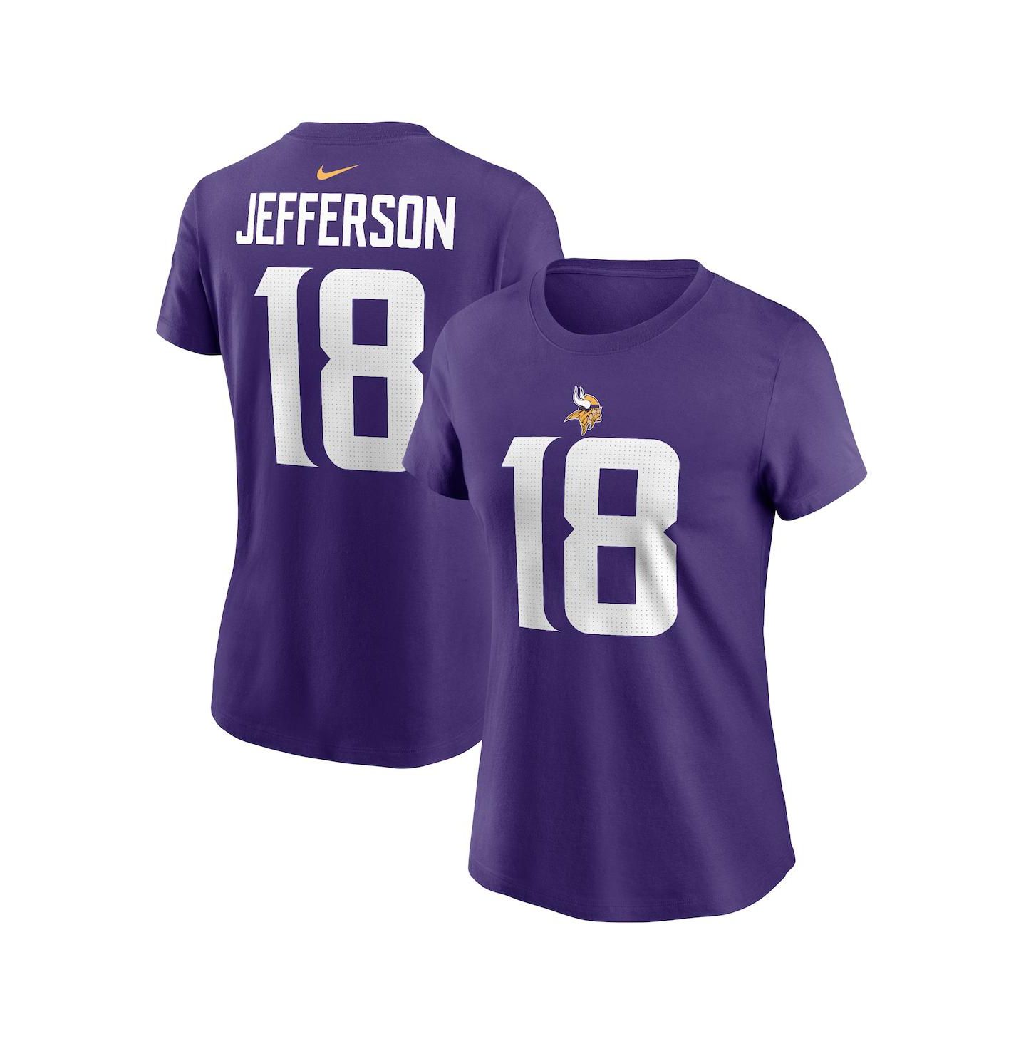 Футболка Nike Justin Jefferson Purple Minnesota Vikings Player Name & Number — фото 1