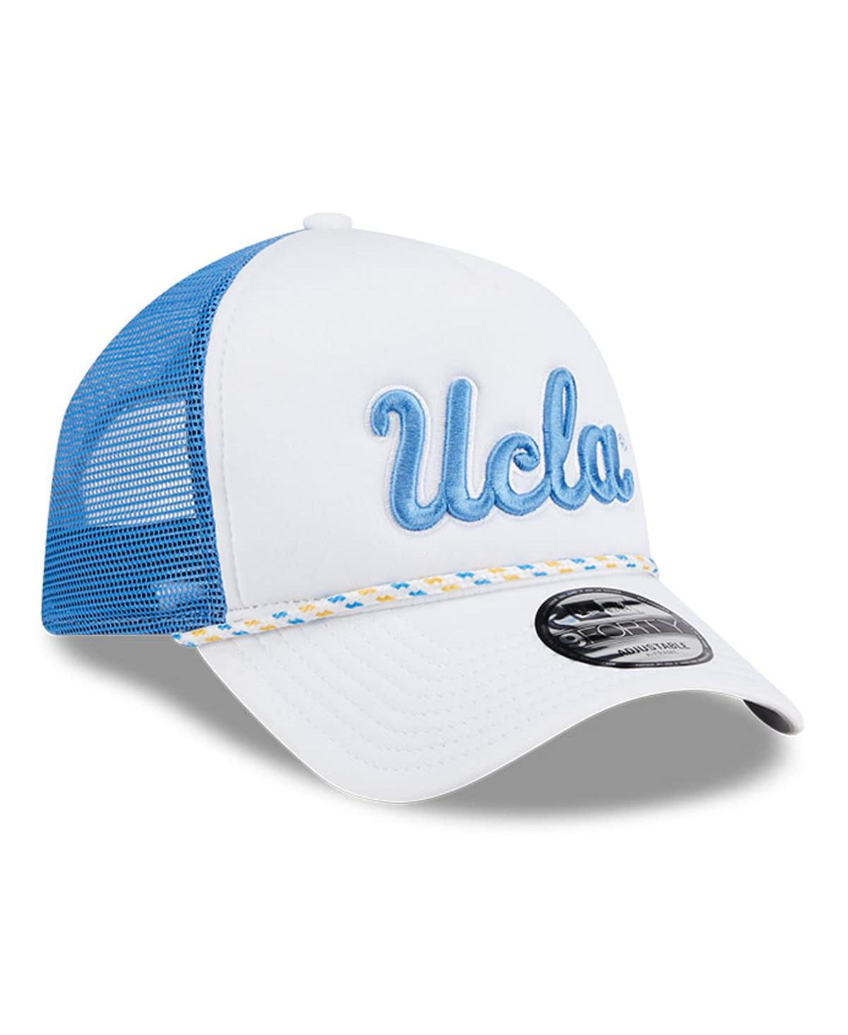 New Era Men's White/blue Ucla Bruins Court Sport Foam A-frame 9forty Adjustable Trucker Hat In White,blue