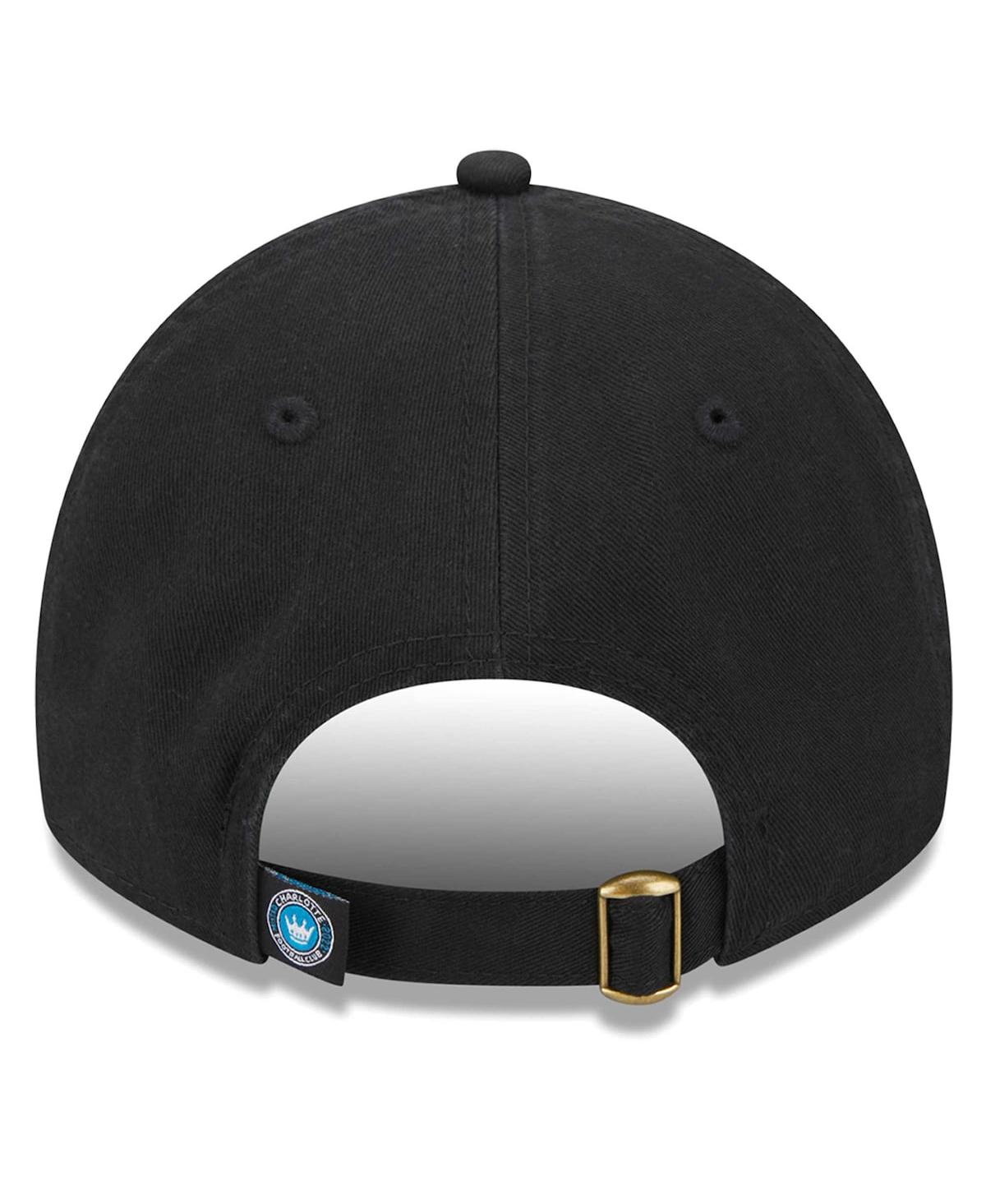 New Era Women's Black Charlotte Fc Throwback 9twenty Adjustable Hat In Black